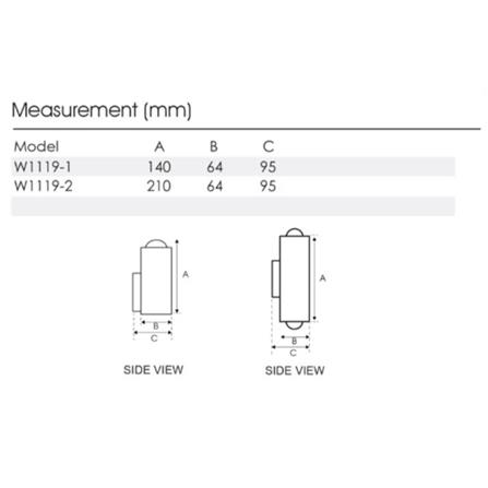 YETPLUS WALL OUTDOOR W1119-2 GU10 STONE GREY