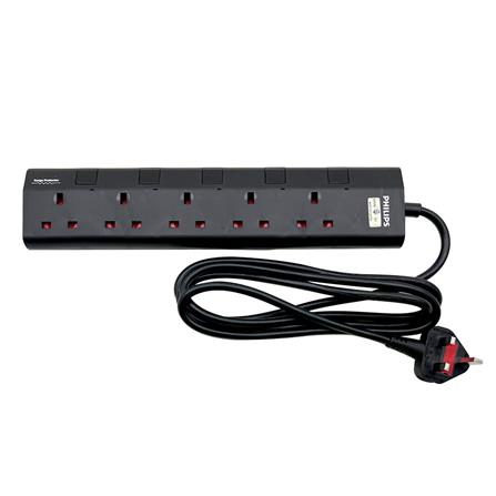 PHILIPS 5G2M TRAILING SOCKET C/W NEON/SURGE CHP3153BA/68 BLACK