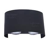 YETPLUS WALL OUTDOOR W7000-4 2x2W WARM WHITE (3000K) GLITTERING BLACK