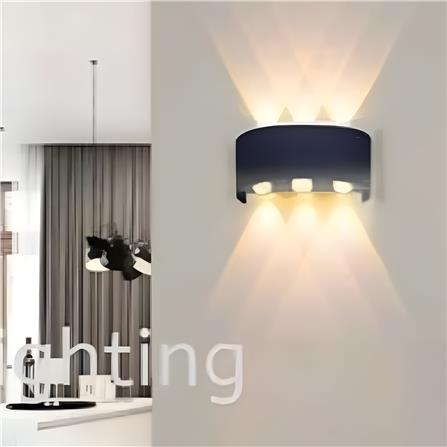 YETPLUS WALL OUTDOOR W7000-6 2x3W WARM WHITE (3000K) GLITTERING BLACK