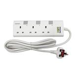 PHILIPS 3G2M TRAILING SOCKET C/W NEON/SURGE CHP3133BA/68 WHITE