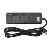 PHILIPS 3G2M TRAILING SOCKET C/W NEON/SURGE CHP3133BA/68 BLACK