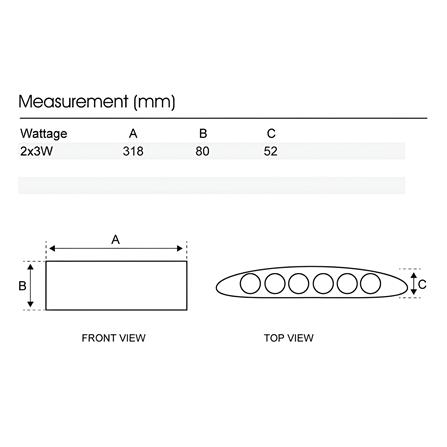 YETPLUS WALL OUTDOOR W7000-12 2x6W WARM WHITE (3000K) GLITTERING BLACK