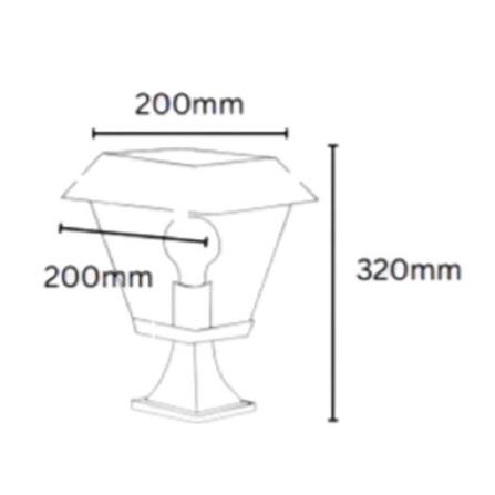 YETPLUS GATE LAMP G3303-L E27 STONE GREY