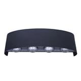 YETPLUS WALL OUTDOOR W7000-8 2x4W WARM WHITE (3000K) GLITTERING BLACK