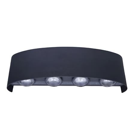 YETPLUS WALL OUTDOOR W7000-8 2x4W WARM WHITE (3000K) GLITTERING BLACK