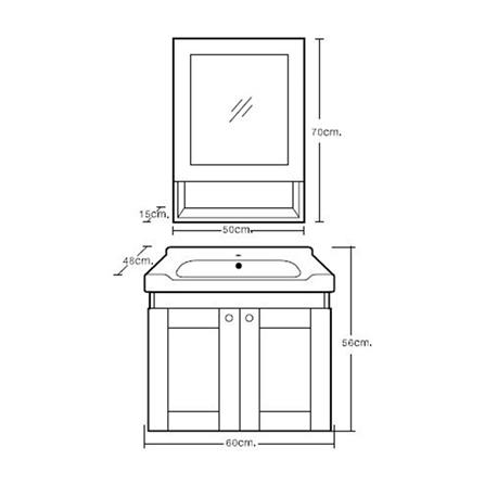VANITY WASHBASIN WITH CABINET MOYA VC-06 WOODEN BROWN [EXCLUSIVE FROM HOMEPRO THAILAND]