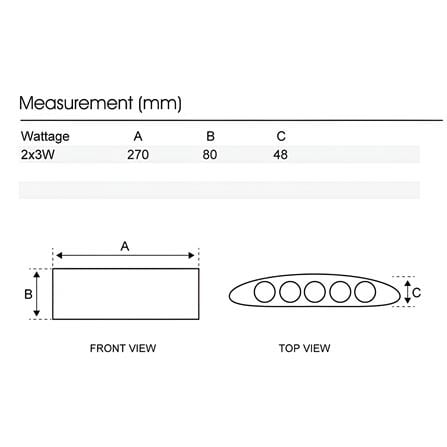 YETPLUS WALL OUTDOOR W7000-10 2x5W WARM WHITE (3000K) GLITTERING BLACK