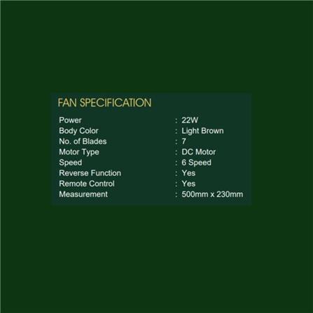 YIVA CEILING FAN LED DECORATIVE CL2003 15W 2500k LIGHT BROWN