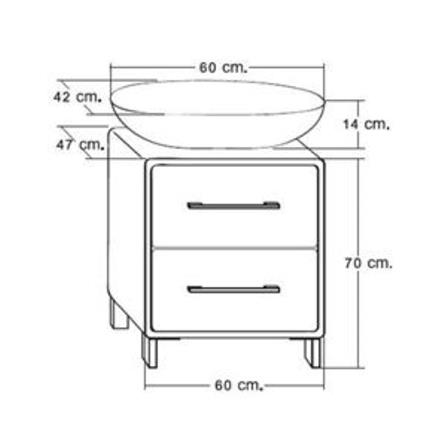 VANITY WASHBASIN WITH CABINET MOYA VC-1322 WHITE
