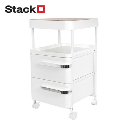 2-TIER DRAWER UNIT WITH 1 OPEN SHELF STACKO BOLLY 32X36.2X58CM WHITE [EXCLUSIVE FROM HOMEPRO THAILAND]