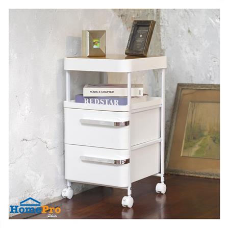 2-TIER DRAWER UNIT WITH 1 OPEN SHELF STACKO BOLLY 32X36.2X58CM WHITE [EXCLUSIVE FROM HOMEPRO THAILAND]