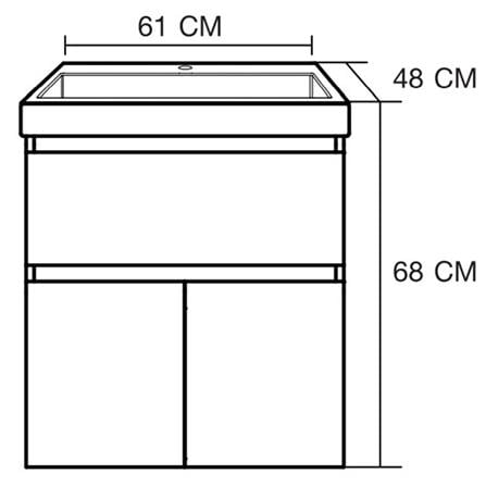 VANITY WASHBASIN WITH CABINET MOYA PZMY-002 LIGHT OAK [EXCLUSIVE FROM HOMEPRO THAILAND]