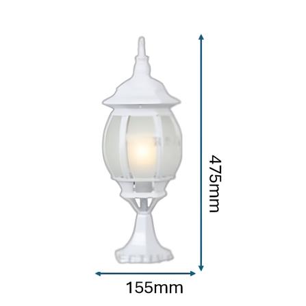 PRE-ORDER BRIGHT OBJECTIVES GATE LAMP 8804/S 475MM E27 WHITE