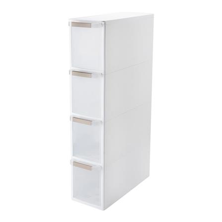 4-TIER NARROW DRAWER UNIT STACKO BENRI 18X47.8X83CM WHITE [EXCLUSIVE FROM HOMEPRO THAILAND]