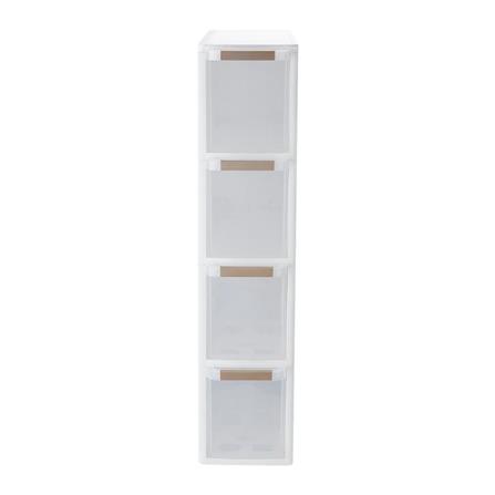 4-TIER NARROW DRAWER UNIT STACKO BENRI 18X47.8X83CM WHITE [EXCLUSIVE FROM HOMEPRO THAILAND]