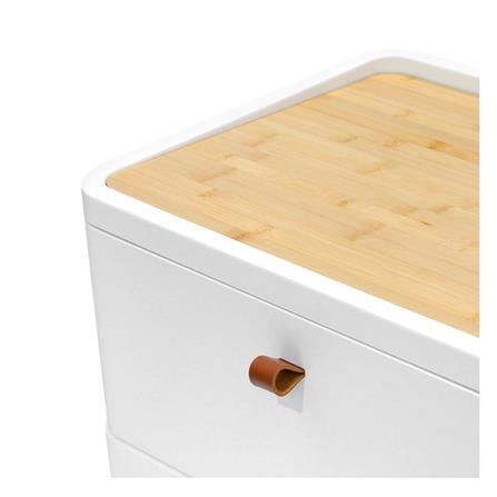 CHEST OF 3 DRAWERS WITH WOODEN LEGS STACKO JOIN 52X40X70.5CM WHITE [EXCLUSIVE FROM HOMEPRO THAILAND]