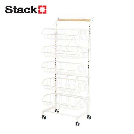 5-TIER UTILITY CART WITH CASTERS STACKO SUPER 42X32X105CM WHITE [EXCLUSIVE FROM HOMEPRO THAILAND]