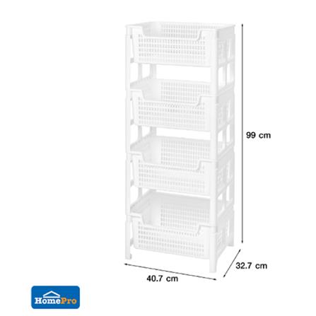 4TIER SHELVES PURE 40.7X32.7X99CM WHITE