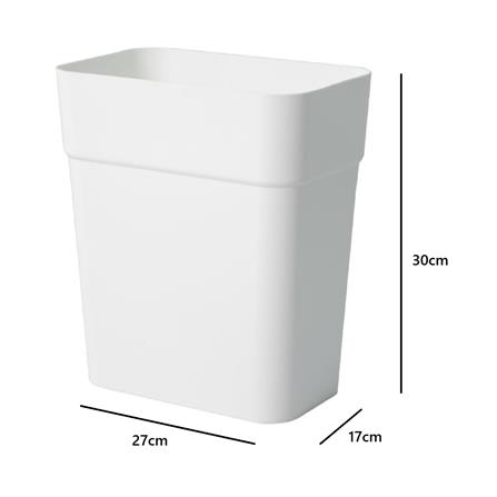 DUSTBIN SQUARE ACCO 10L WHITE