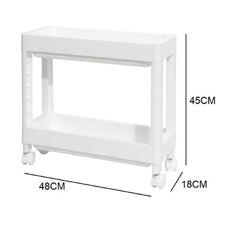 2TIER SHELVES MONO 48X18X45 WHITE