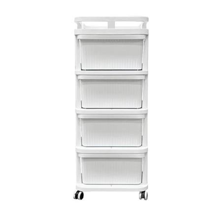 4-TIER DRAWER UNIT STACKO CART 35X38.5X86CM WHITE