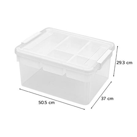 STORAGE BOX L 50.5X37X29.3CM STACKO CLEAR