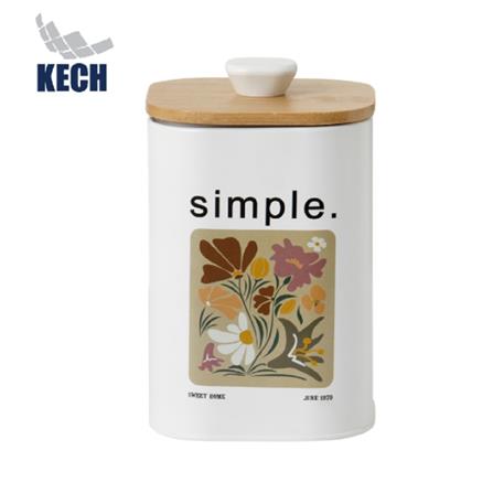 CANISTER 1.4L ALL BLOOM SIMPLE SS KECH 11X11X17.5CM