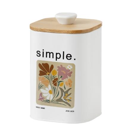 CANISTER 1.4L ALL BLOOM SIMPLE SS KECH 11X11X17.5CM