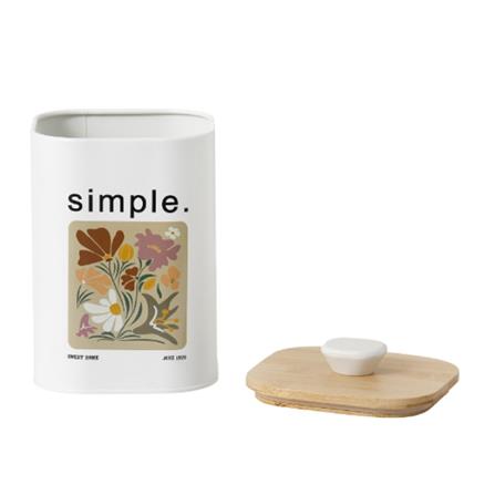 CANISTER 1.4L ALL BLOOM SIMPLE SS KECH 11X11X17.5CM