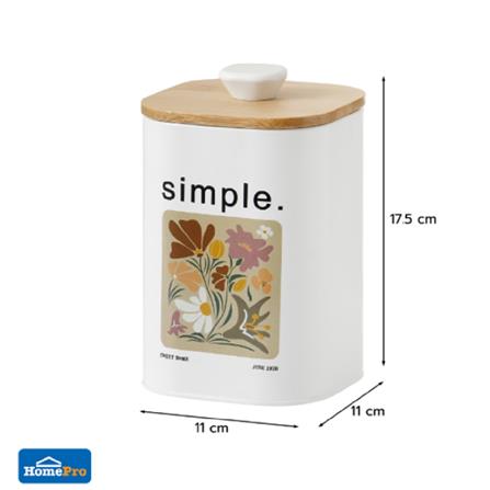 CANISTER 1.4L ALL BLOOM SIMPLE SS KECH 11X11X17.5CM
