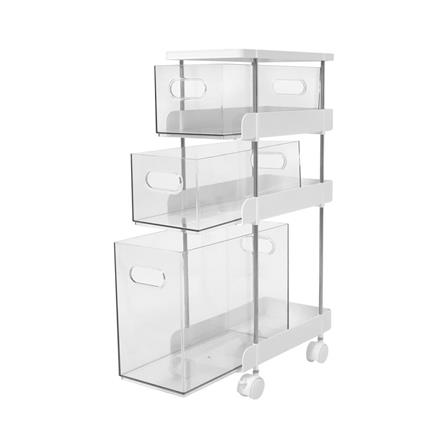 3-TIER DRAWER UNIT WITH CASTERS KECH LUCID CLEAR 32.8X17.5X60.5CM (PRE-ORDER IMPORT PRODUCTS)