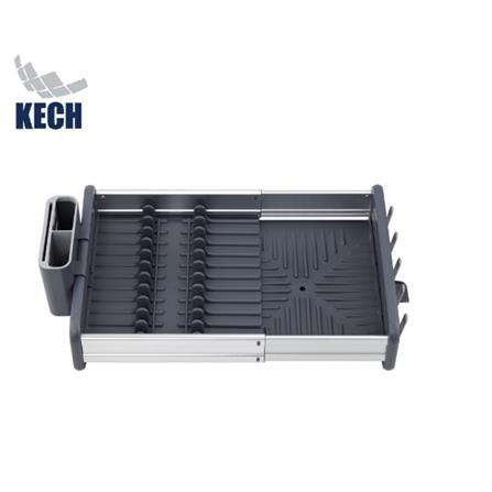 ADJUSTABLE ALUMINIUM DISH RACK NOBLE KECH 20.6X30.1X51.5CM GREY