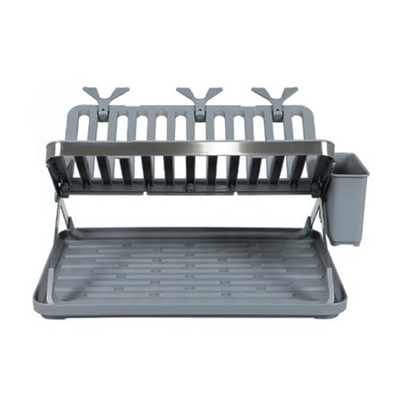 PLASTIC/SS DISH RACK, CROSS LEGS KECH 48.5X33.5X27CM GREY