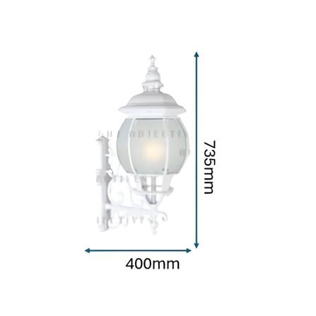 PRE-ORDER BRIGHT OBJECTIVES WALL OUTDOOR 8806/W 735MM E27 WHITE