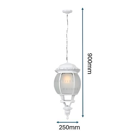 PRE-ORDER BRIGHT OBJECTIVES PENDANT OUTDOOR LAMP 8806/P 900MM E27 WHITE
