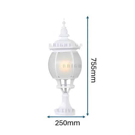 PRE-ORDER BRIGHT OBJECTIVES GATE LAMP 8806/S 755MM E27 WHITE