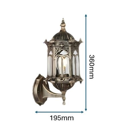 PRE-ORDER BRIGHT OBJECTIVES WALL OUTDOOR 8808/W 460MM E27 ANTIQUE BRASS