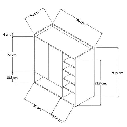 SHOE CABINET FURDINI SB9067 90CM CHESTNUT [EXCLUSIVE FROM HOMEPRO THAILAND]
