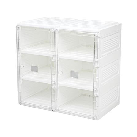 6-COMPARTMENT SHOE BOX STACKO CLAIRE 53X34X51CM WHITE/CLEAR [EXCLUSIVE FROM HOMEPRO THAILAND]