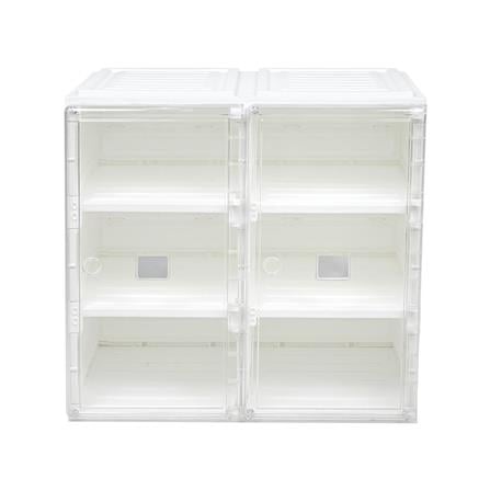 6-COMPARTMENT SHOE BOX STACKO CLAIRE 53X34X51CM WHITE/CLEAR [EXCLUSIVE FROM HOMEPRO THAILAND]