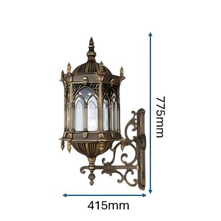 PRE-ORDER BRIGHT OBJECTIVES WALL OUTDOOR 8809/W 775MM E27 ANTIQUE BRASS