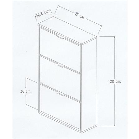 3-TIER SHOE CABINET FURDINI SB7513 OTTAWA/SANDSTONE [EXCLUSIVE FROM HOMEPRO THAILAND]