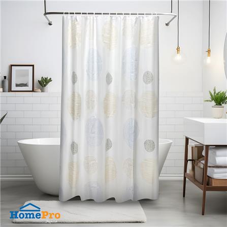 MOYA POLYESTER SHOWER CURTAIN ACS24325A 180X180CM WHITE CREAM