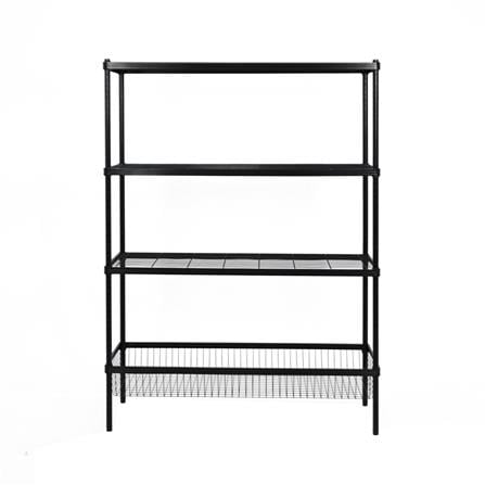 3-TIER SHELVING UNIT + 1 BASKET FURDINI LINEAR BLACK [EXCLUSIVE FROM HOMEPRO THAILAND]