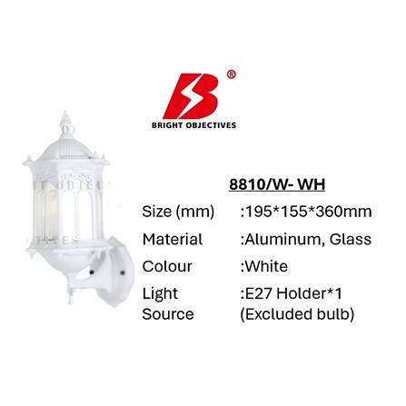 BRIGHT OBJECTIVES WALL OUTDOOR 8810/W 36CM E27 WHITE