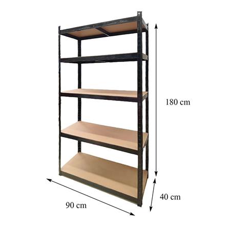 5-TIER SHELVING UNIT FURDINI HARV 90CM BLACK