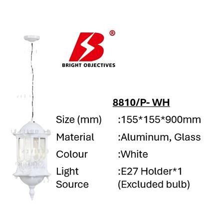 PRE-ORDER BRIGHT OBJECTIVES PENDANT OUTDOOR LAMP 8811/P E27 WHITE