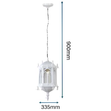 PRE-ORDER BRIGHT OBJECTIVES PENDANT OUTDOOR LAMP 8812/P 900MM E27 WHITE