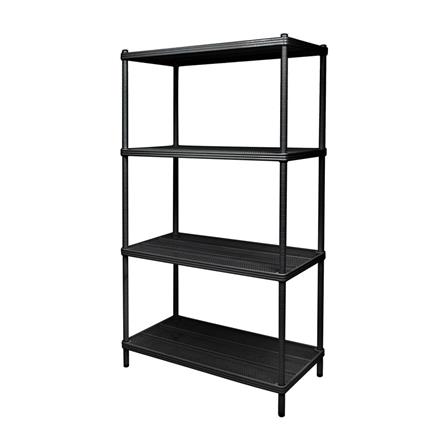 4-TIER SHELVING UNIT FURDINI MESH GRID 90CM BLACK